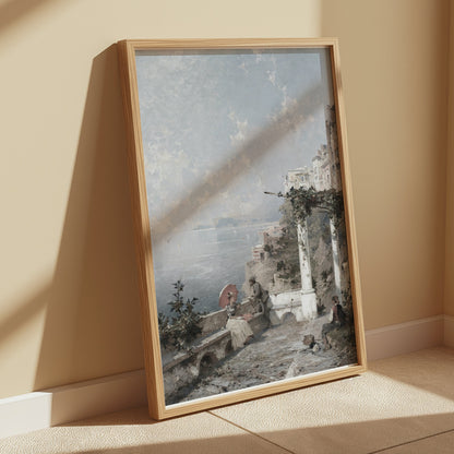 Premium Poster of Beautiful Serene Coastal Landscape with Figures Posters