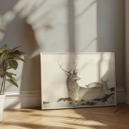 Premium Poster of Beautiful Serene Deer Artwork Japanese Wall Hanging Posters
