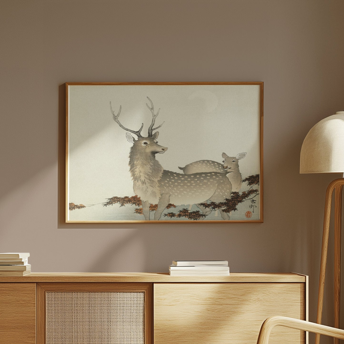 Premium Poster of Beautiful Serene Deer Artwork Japanese Wall Hanging Posters
