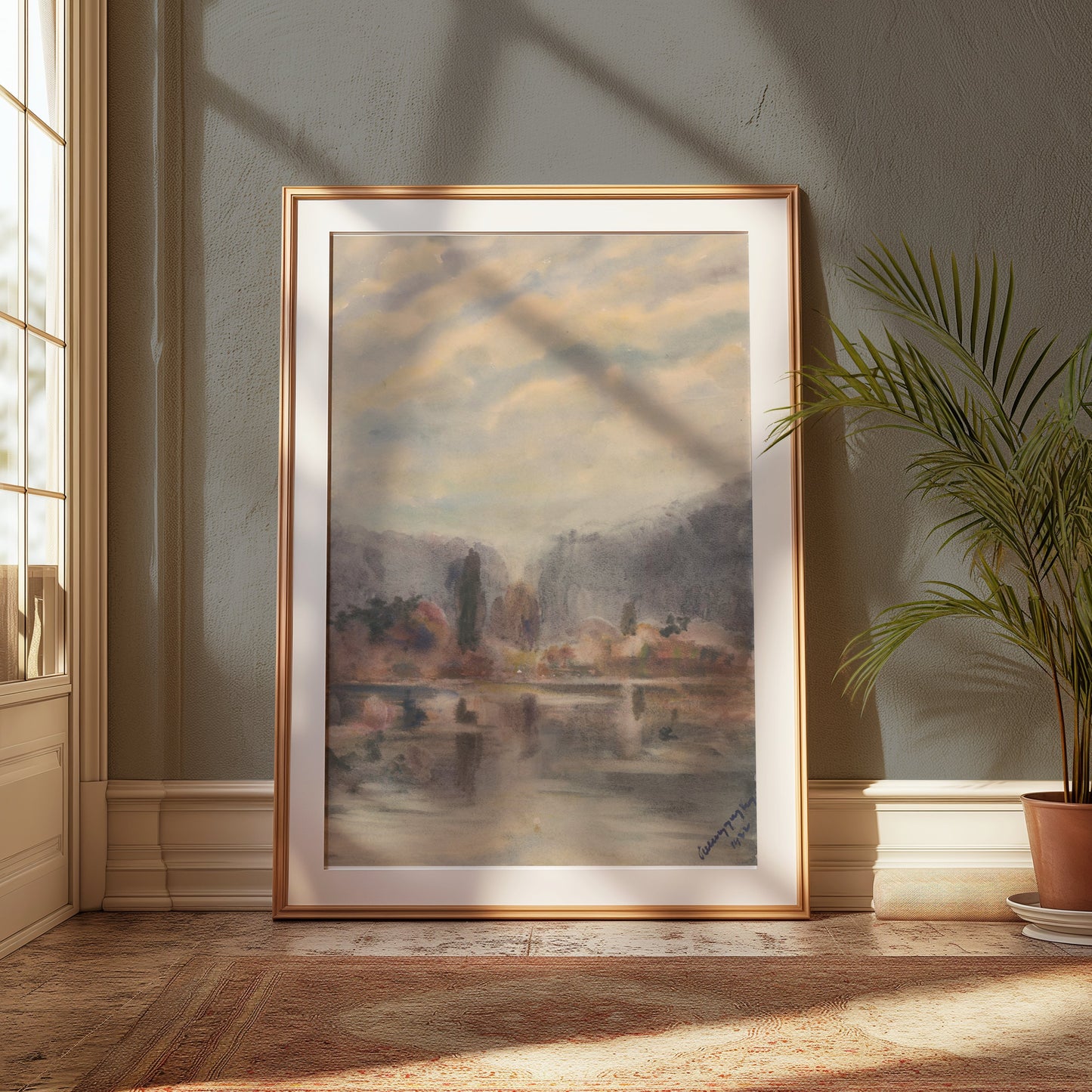 Premium Poster of Beautiful Serene Landscape Watercolor Artwork Posters