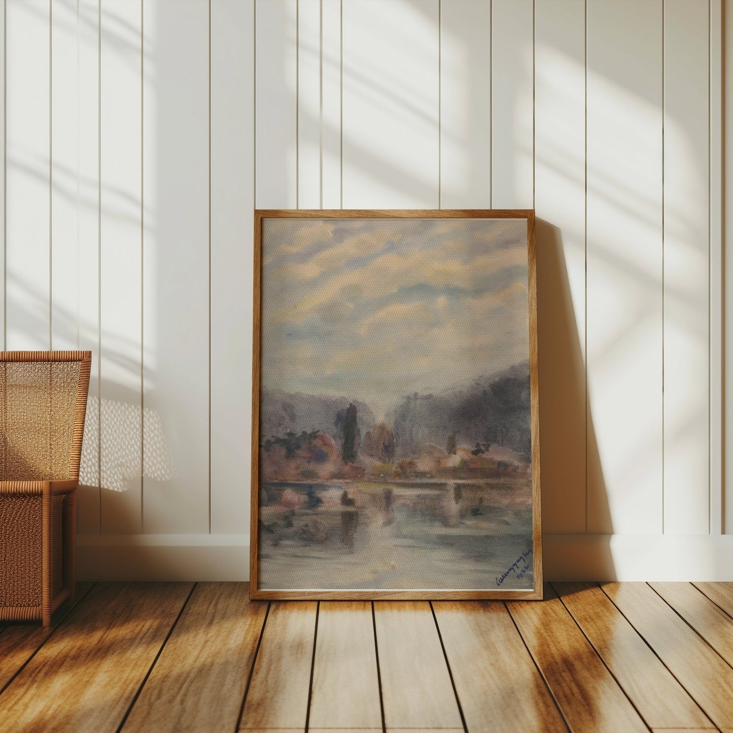 Premium Poster of Beautiful Serene Landscape Watercolor Artwork Posters
