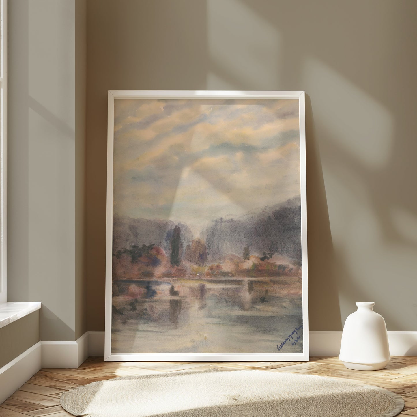 Premium Poster of Beautiful Serene Landscape Watercolor Artwork Posters