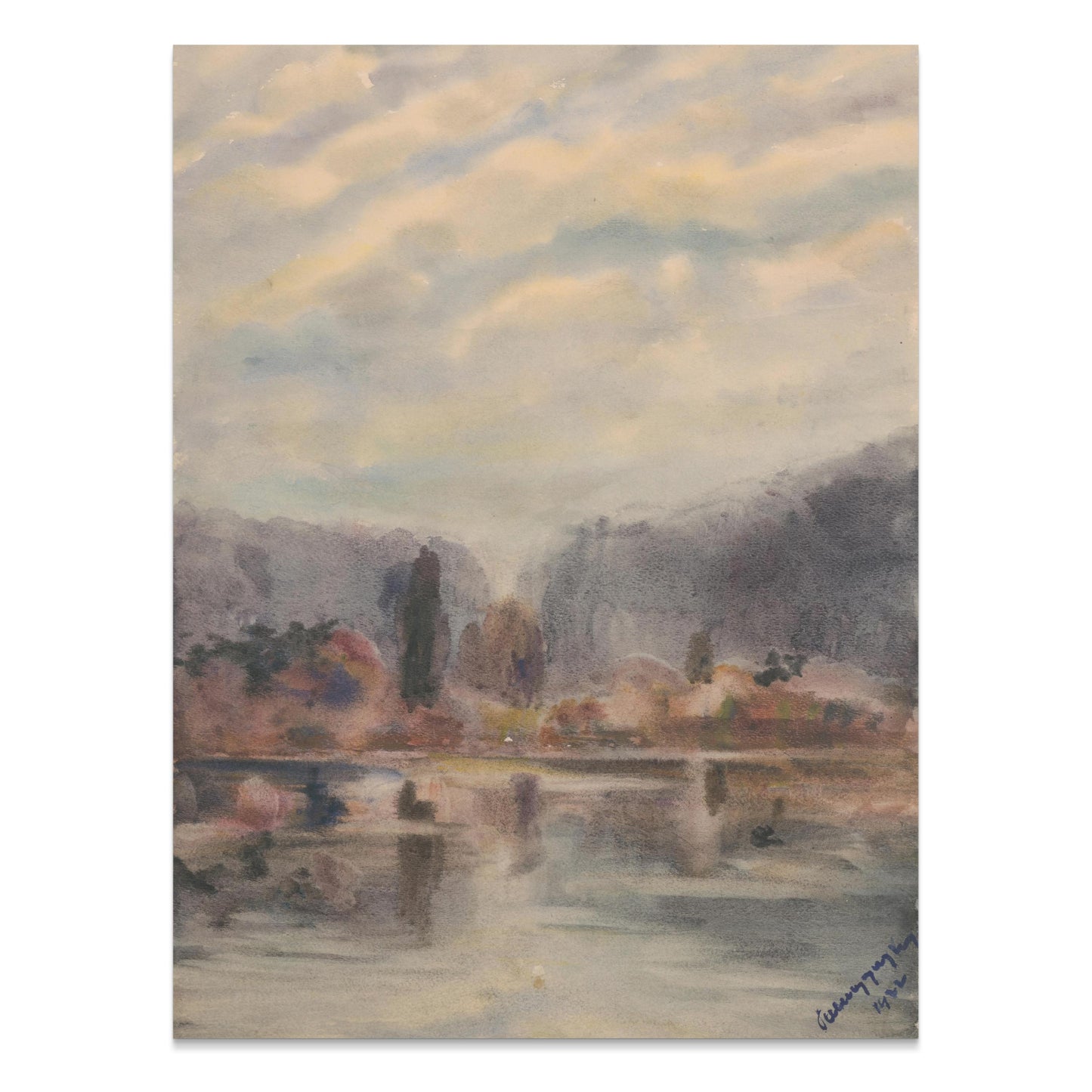 Premium Poster of Beautiful Serene Landscape Watercolor Artwork Posters