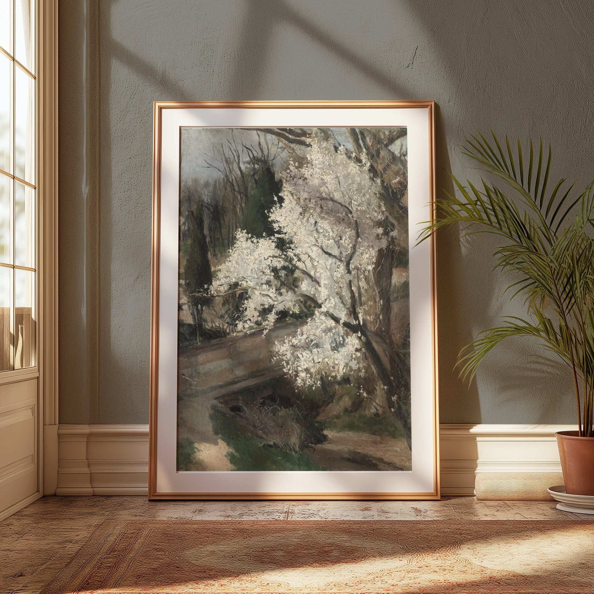 Premium Poster of Beautiful Spring Blossoms with Scenic Background Posters