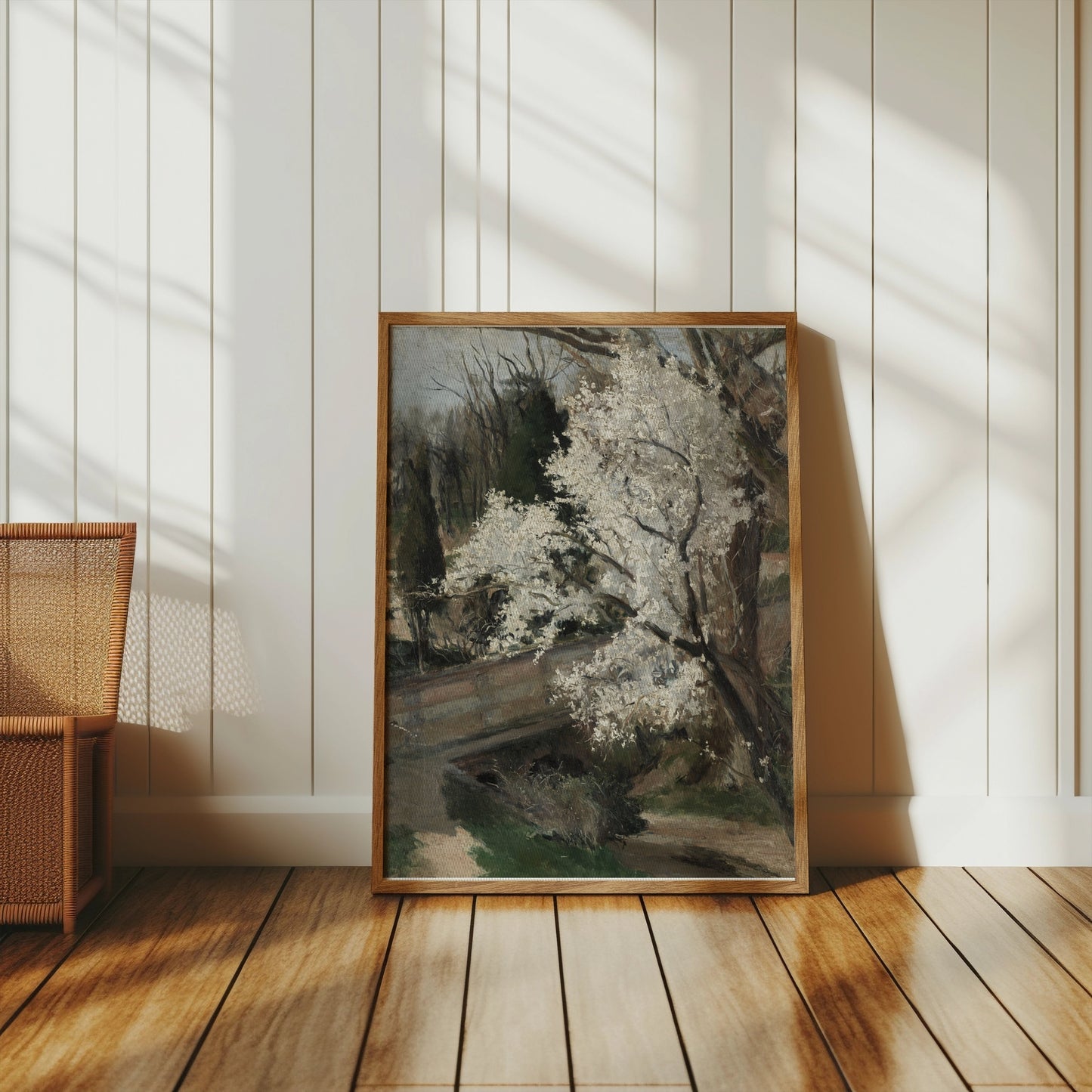 Premium Poster of Beautiful Spring Blossoms with Scenic Background Posters
