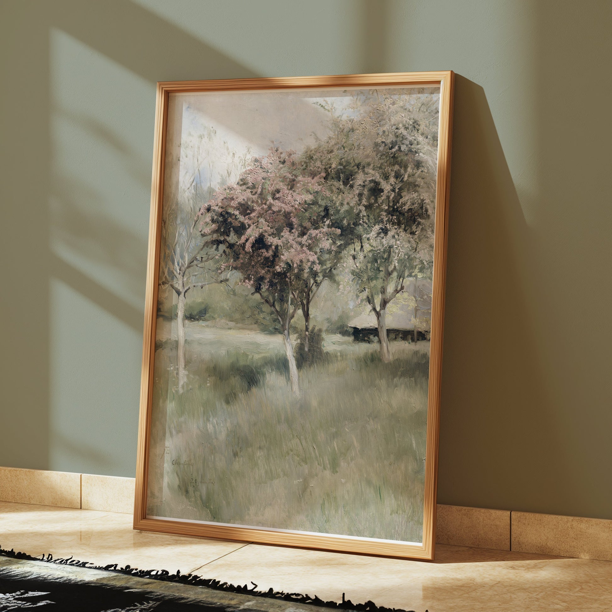 Premium Poster of Beautiful Spring Landscape with Blooming Trees Posters
