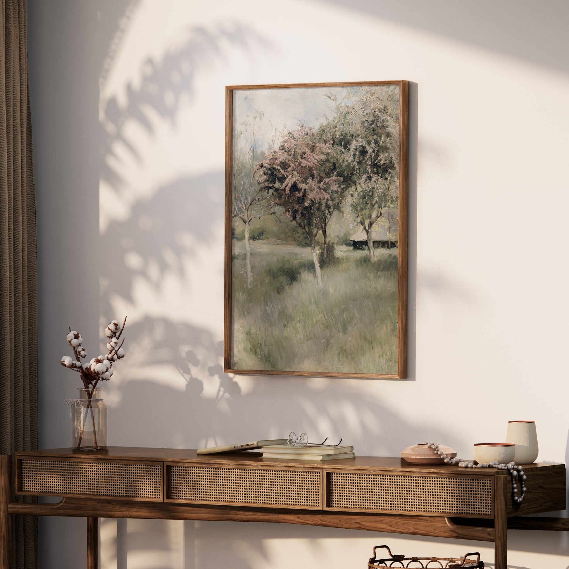 Premium Poster of Beautiful Spring Landscape with Blooming Trees Posters