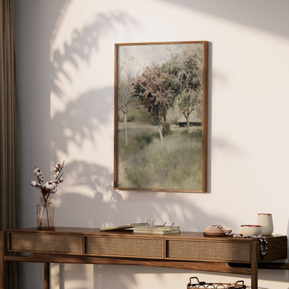 Premium Poster of Beautiful Spring Landscape with Blooming Trees Posters