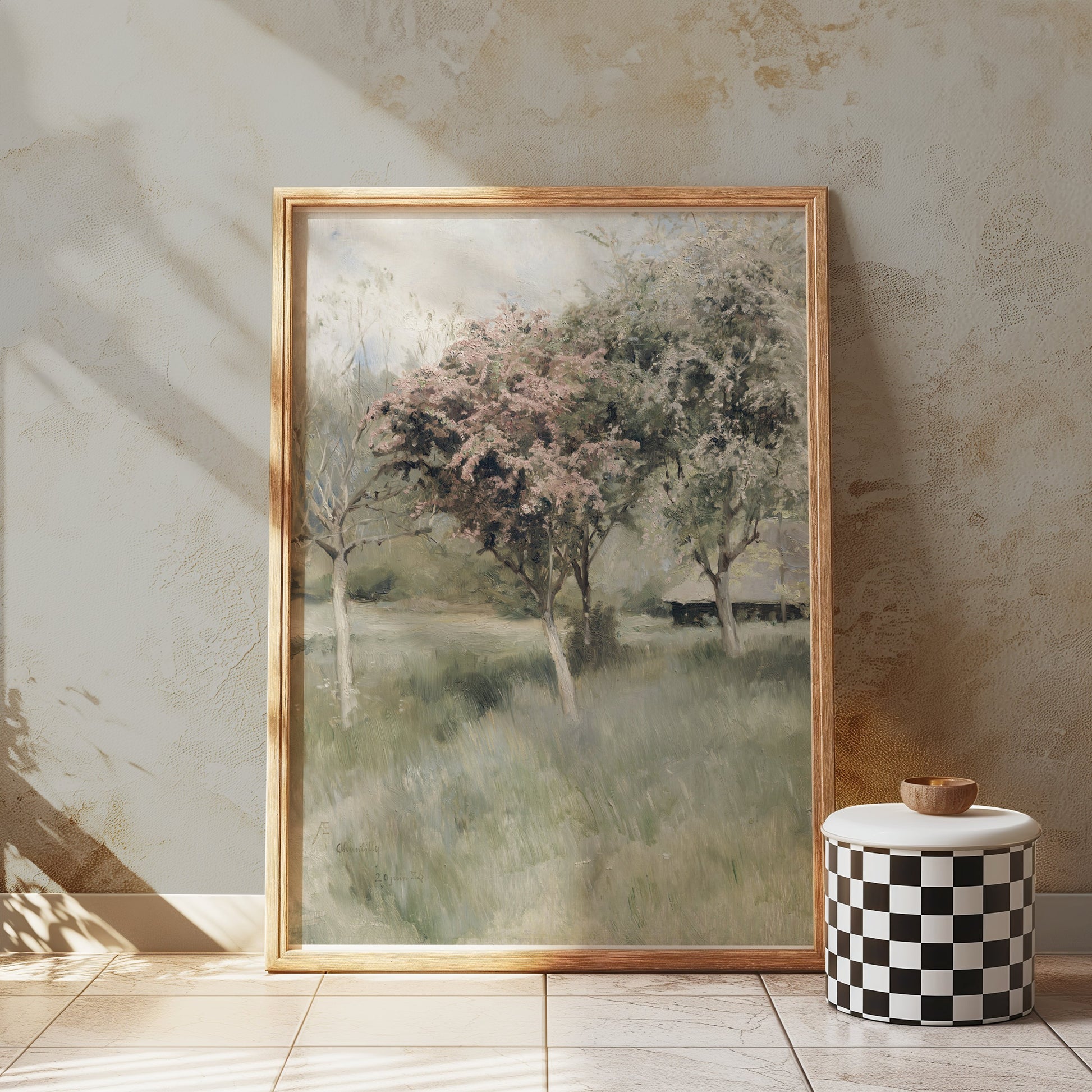 Premium Poster of Beautiful Spring Landscape with Blooming Trees Posters
