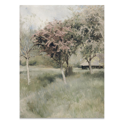 Premium Poster of Beautiful Spring Landscape with Blooming Trees Posters