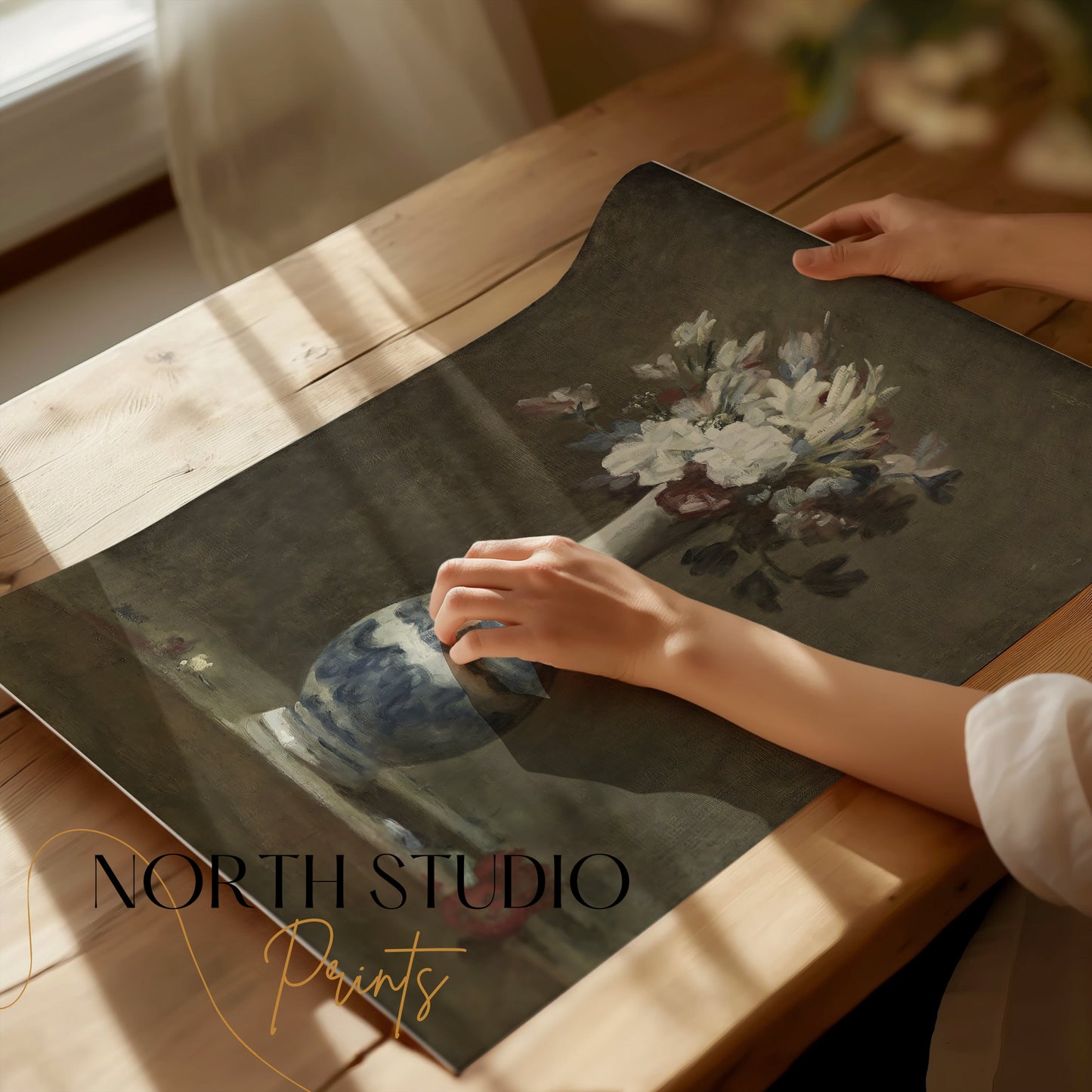 Premium Poster of Beautiful Still Life with Flowers in Vase Posters