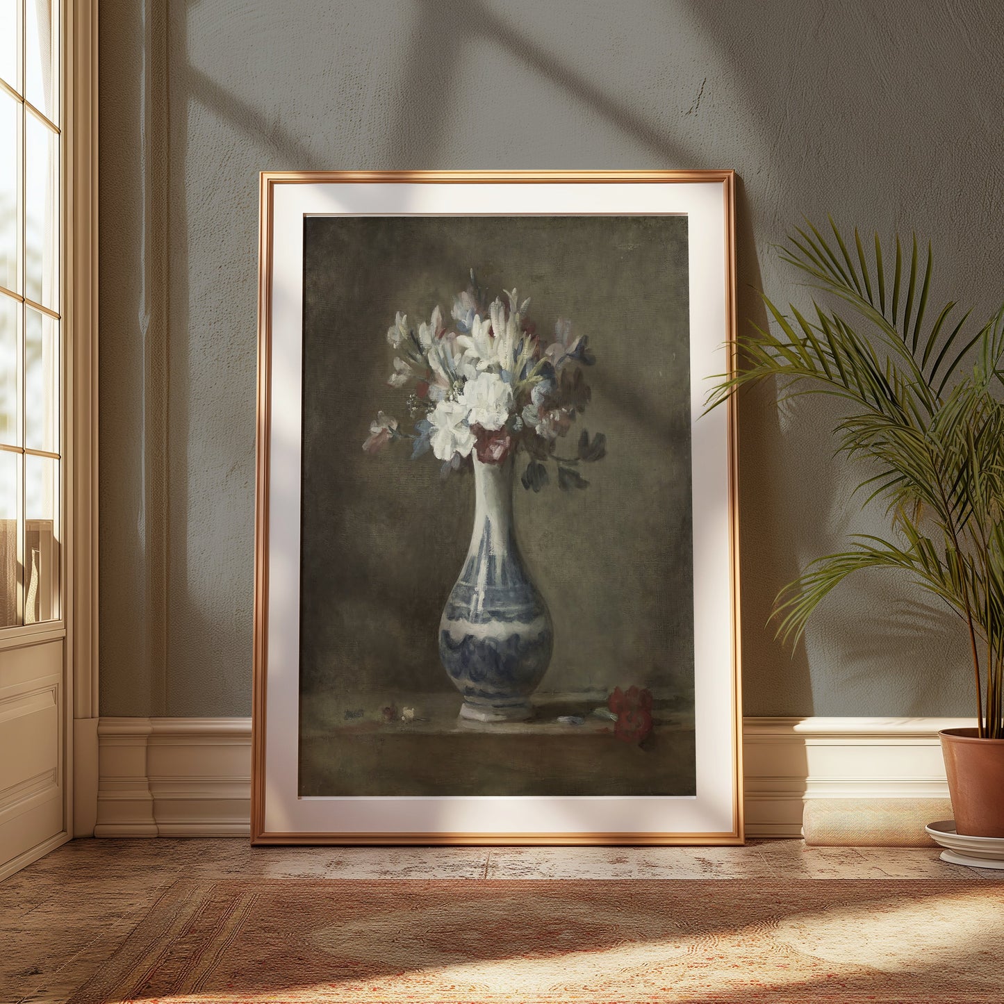 Premium Poster of Beautiful Still Life with Flowers in Vase Posters
