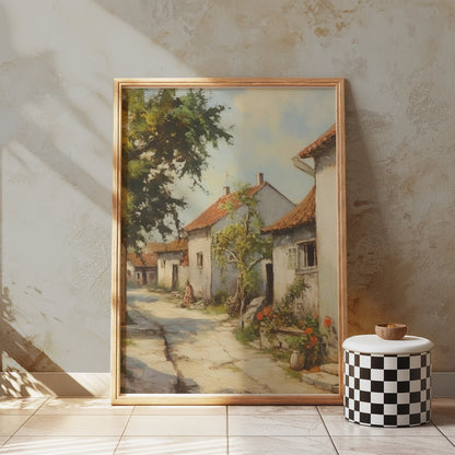 Premium Poster of Beautiful Street View of Countryside Village Posters