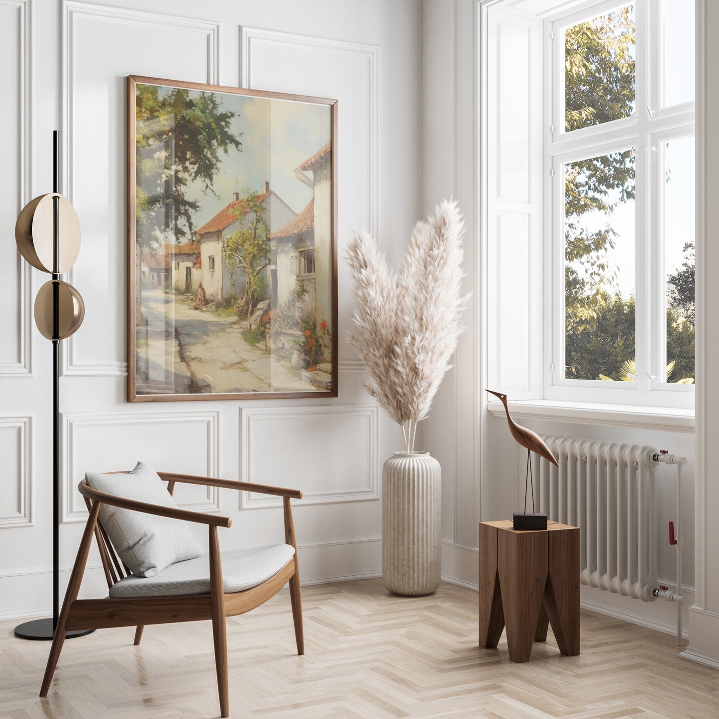Premium Poster of Beautiful Street View of Countryside Village Posters