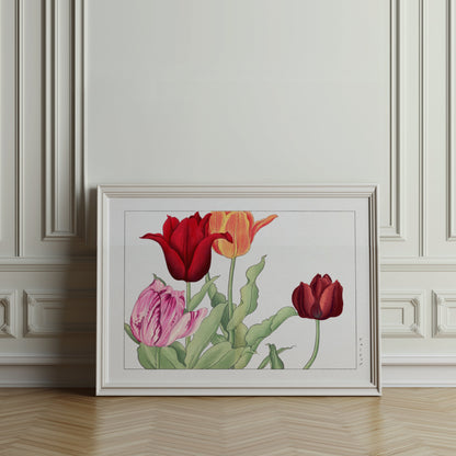 Premium Poster of Beautiful Traditional Japanese Floral Botanical Posters
