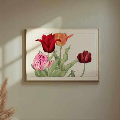 Premium Poster of Beautiful Traditional Japanese Floral Botanical Posters
