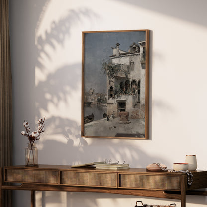 Premium Poster of Beautiful Tranquil Canal House Design Posters