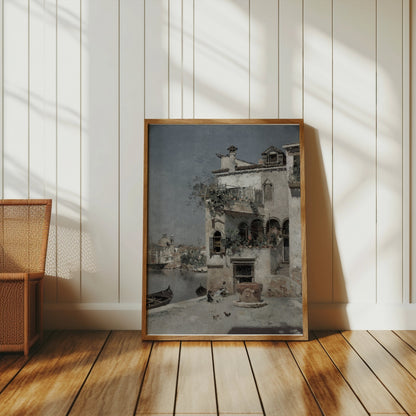 Premium Poster of Beautiful Tranquil Canal House Design Posters