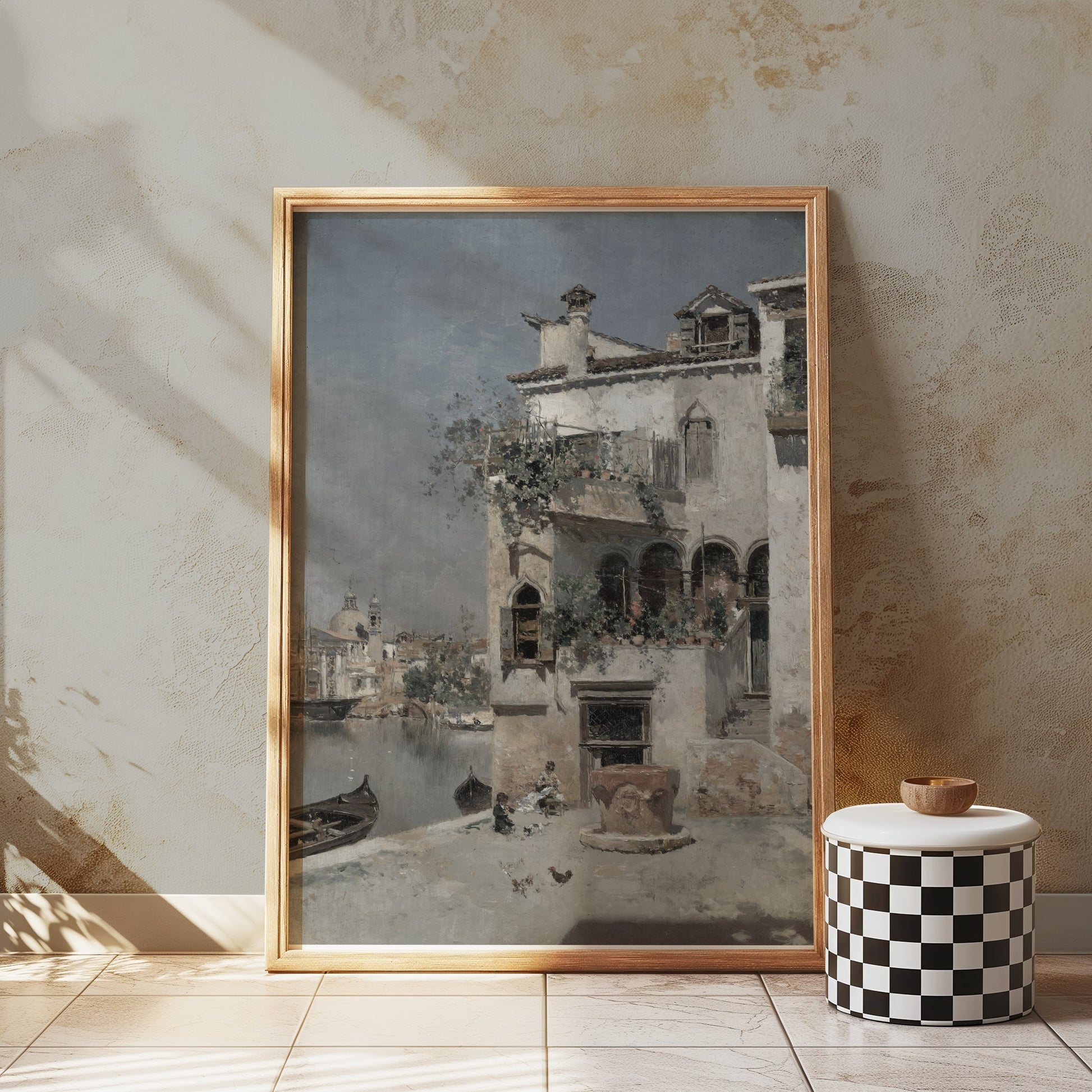 Premium Poster of Beautiful Tranquil Canal House Design Posters