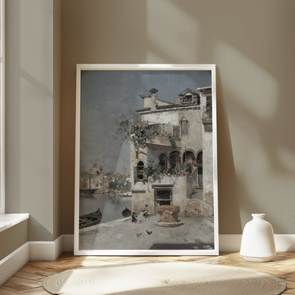 Premium Poster of Beautiful Tranquil Canal House Design Posters