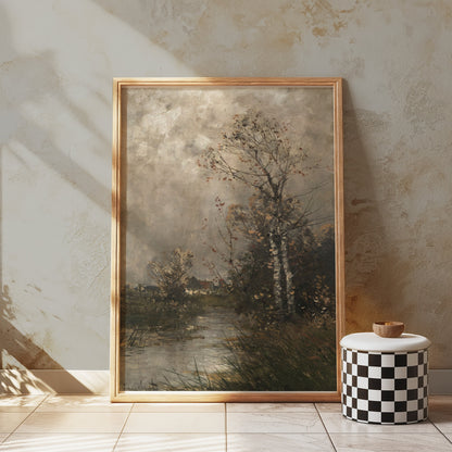 Premium Poster of Beautiful Tranquil Landscape Artwork with Trees Posters
