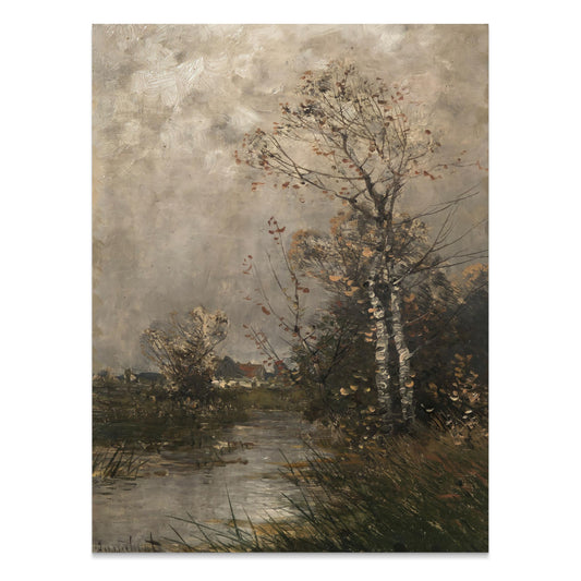 Premium Poster of Beautiful Tranquil Landscape Artwork with Trees Posters