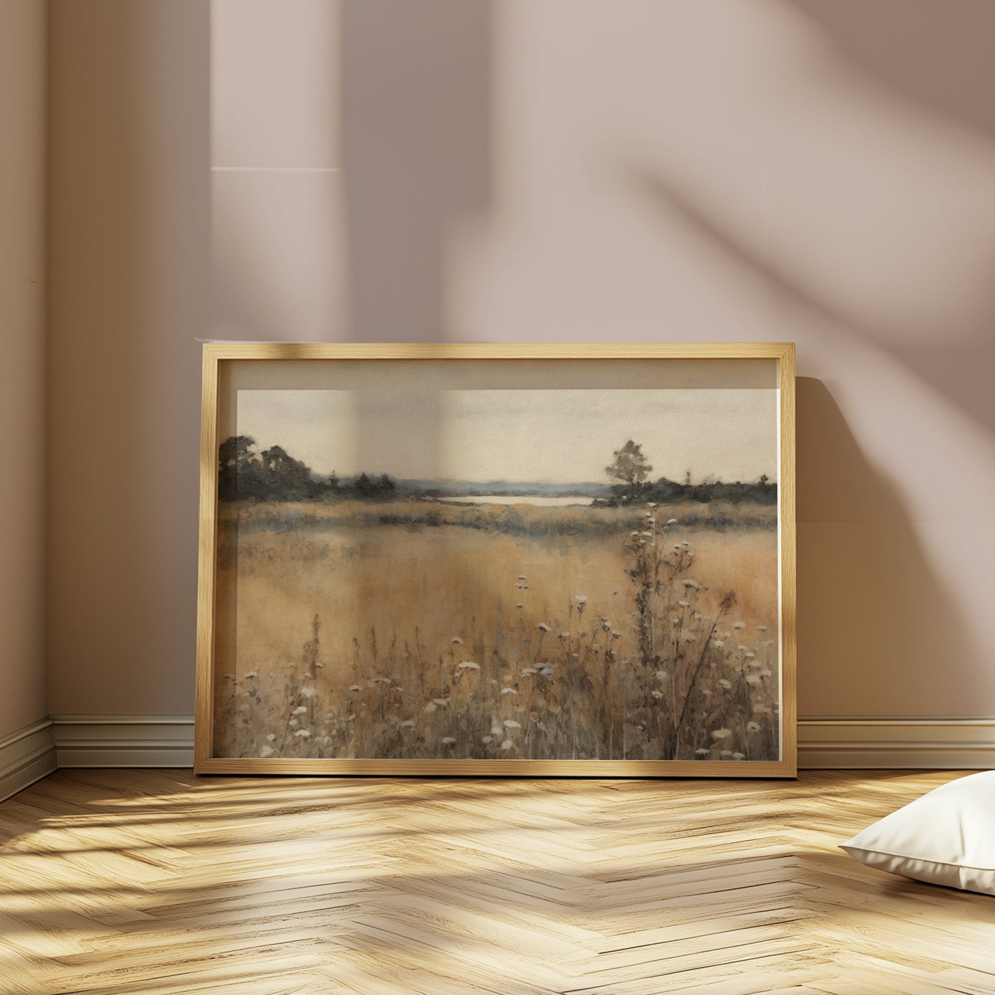 Premium Poster of Beautiful Tranquil Landscape with Flowers Art Posters