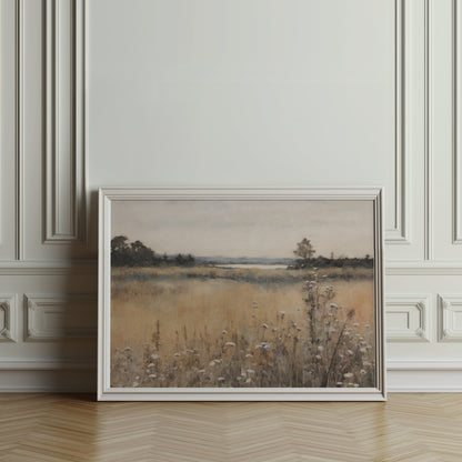 Premium Poster of Beautiful Tranquil Landscape with Flowers Art Posters