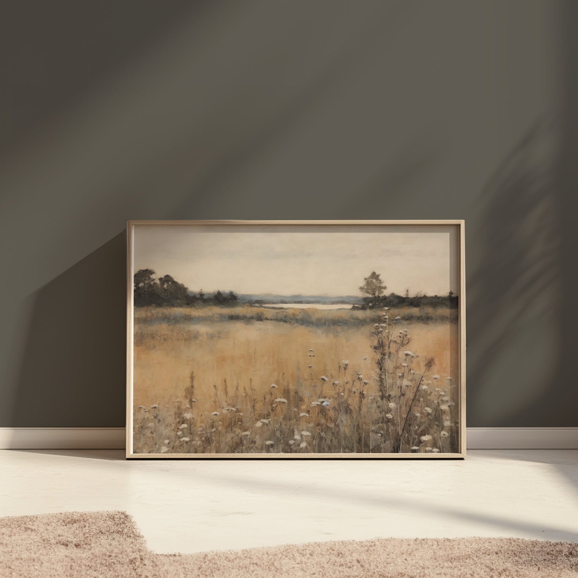 Premium Poster of Beautiful Tranquil Landscape with Flowers Art Posters