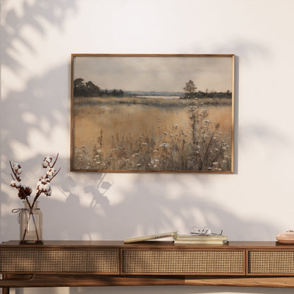 Premium Poster of Beautiful Tranquil Landscape with Flowers Art Posters