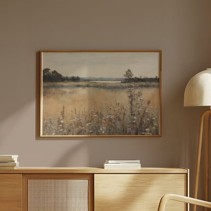 Premium Poster of Beautiful Tranquil Landscape with Flowers Art Posters
