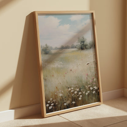 Premium Poster of Beautiful Tranquil Meadow with Wildflowers Posters