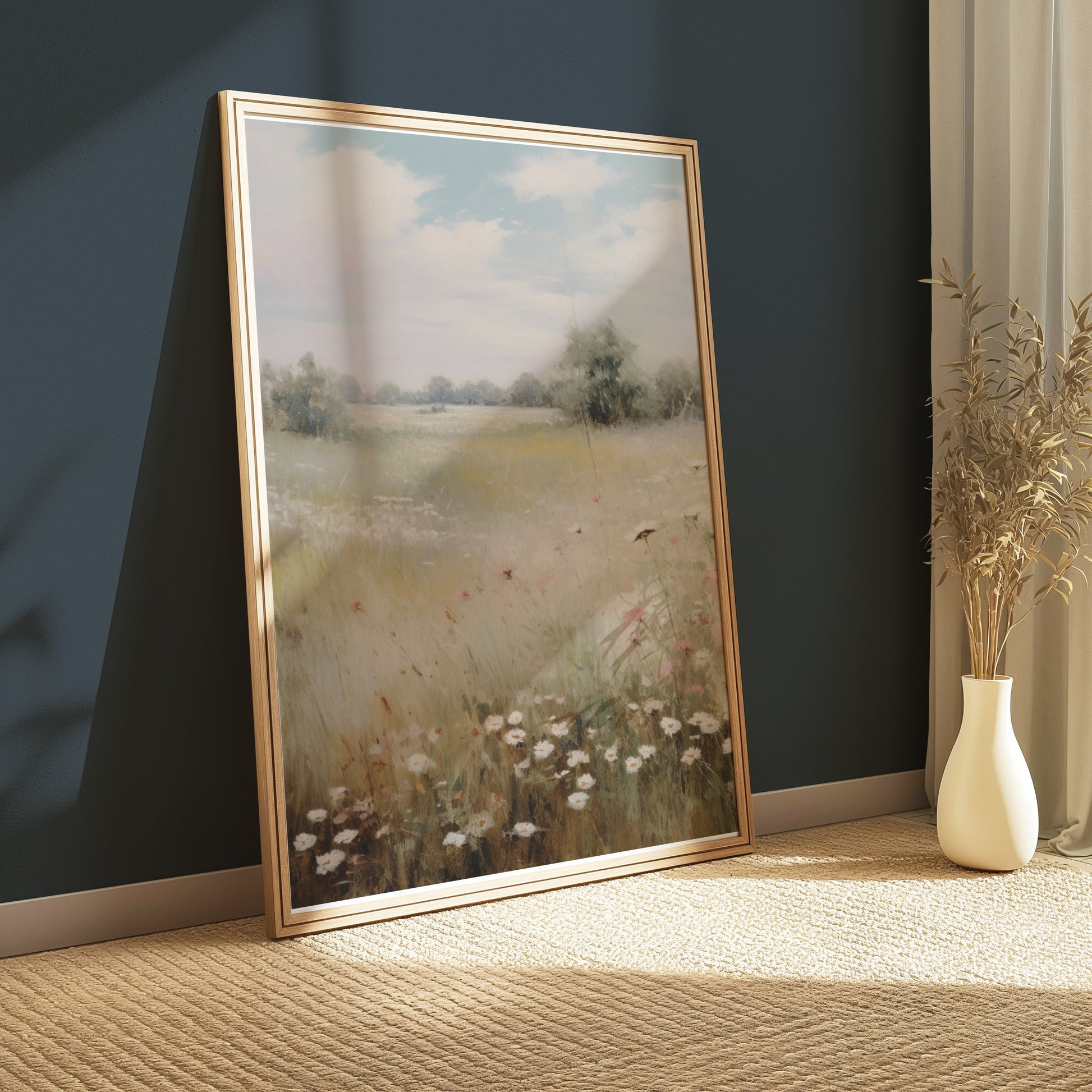 Premium Poster of Beautiful Tranquil Meadow with Wildflowers Posters