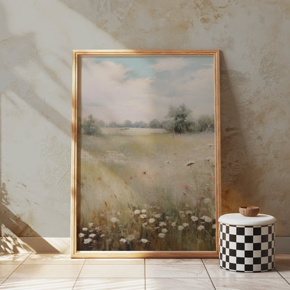 Premium Poster of Beautiful Tranquil Meadow with Wildflowers Posters
