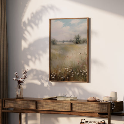Premium Poster of Beautiful Tranquil Meadow with Wildflowers Posters