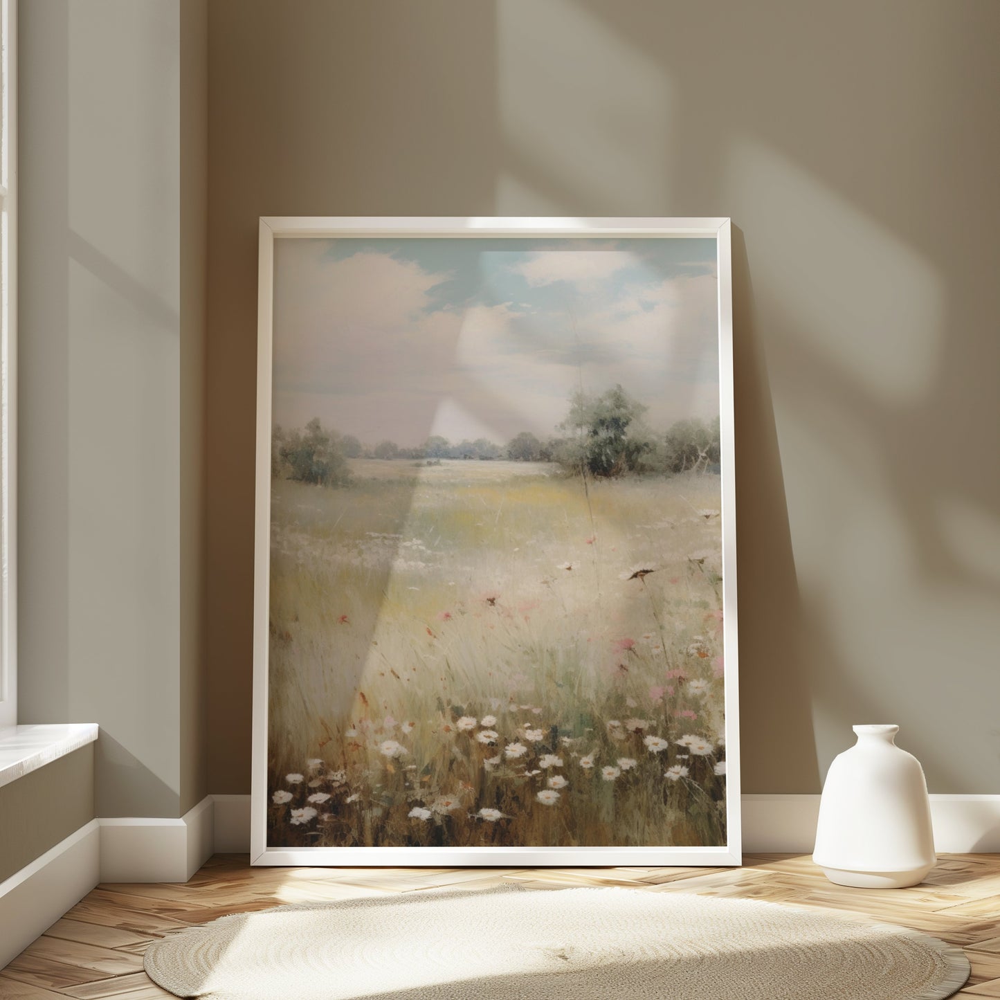 Premium Poster of Beautiful Tranquil Meadow with Wildflowers Posters