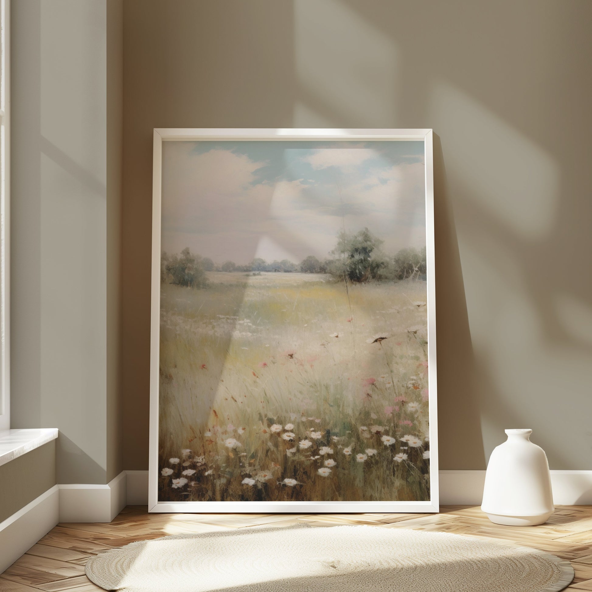 Premium Poster of Beautiful Tranquil Meadow with Wildflowers Posters