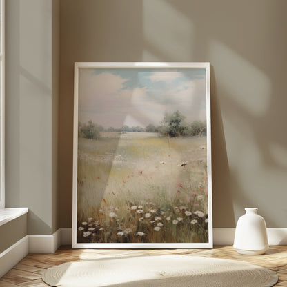 Premium Poster of Beautiful Tranquil Meadow with Wildflowers Posters