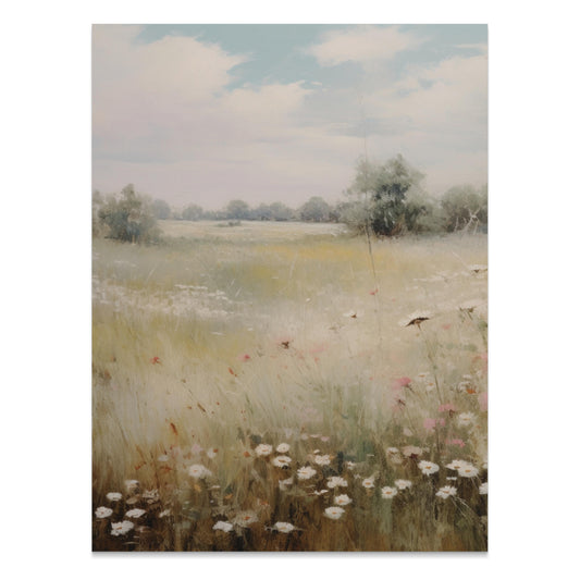 Premium Poster of Beautiful Tranquil Meadow with Wildflowers Posters