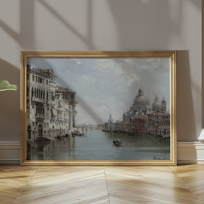 Premium Poster of Beautiful Venice Canal Scene with Gondolas Posters