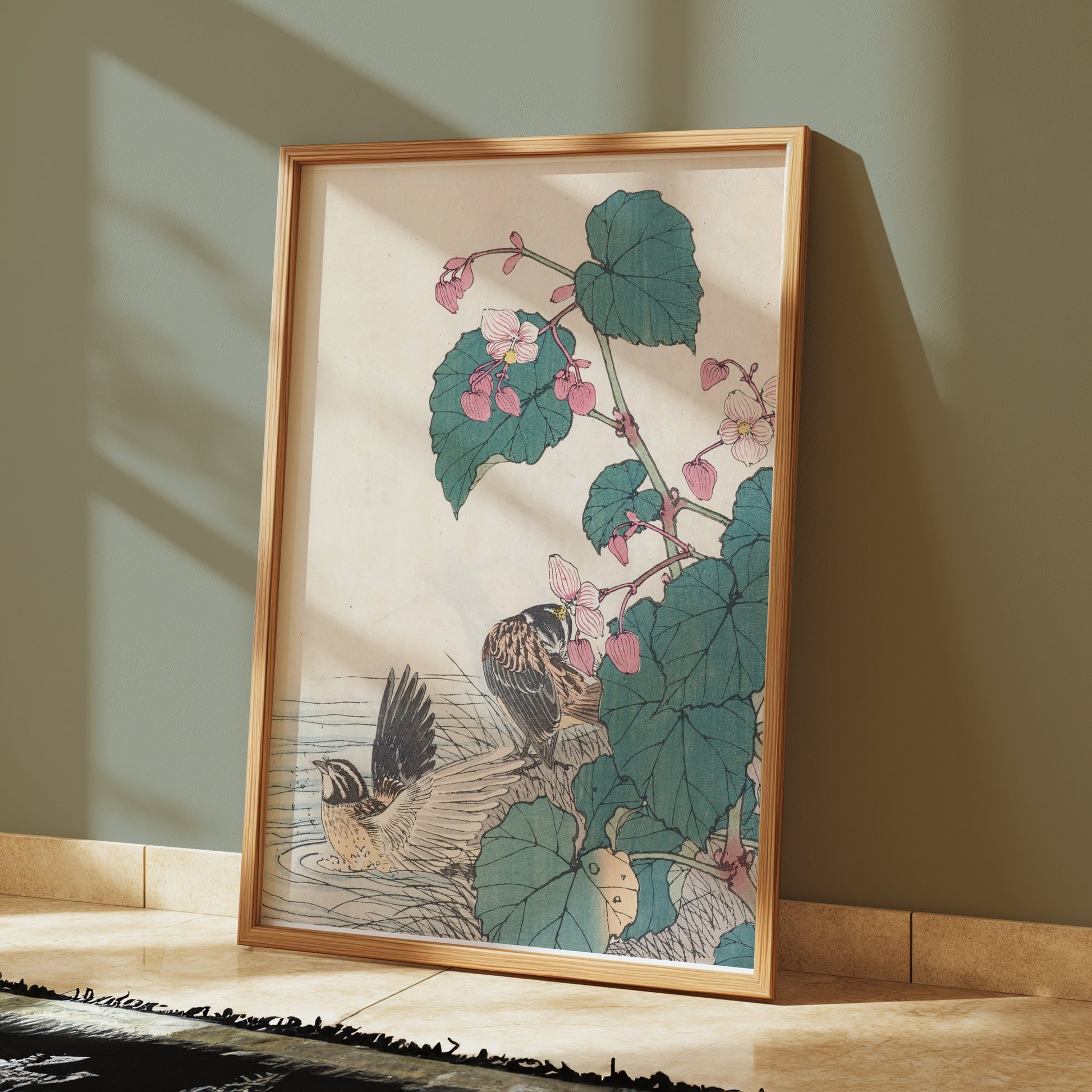 Premium Poster of Beautiful Vintage Birds and Flowers Art Posters