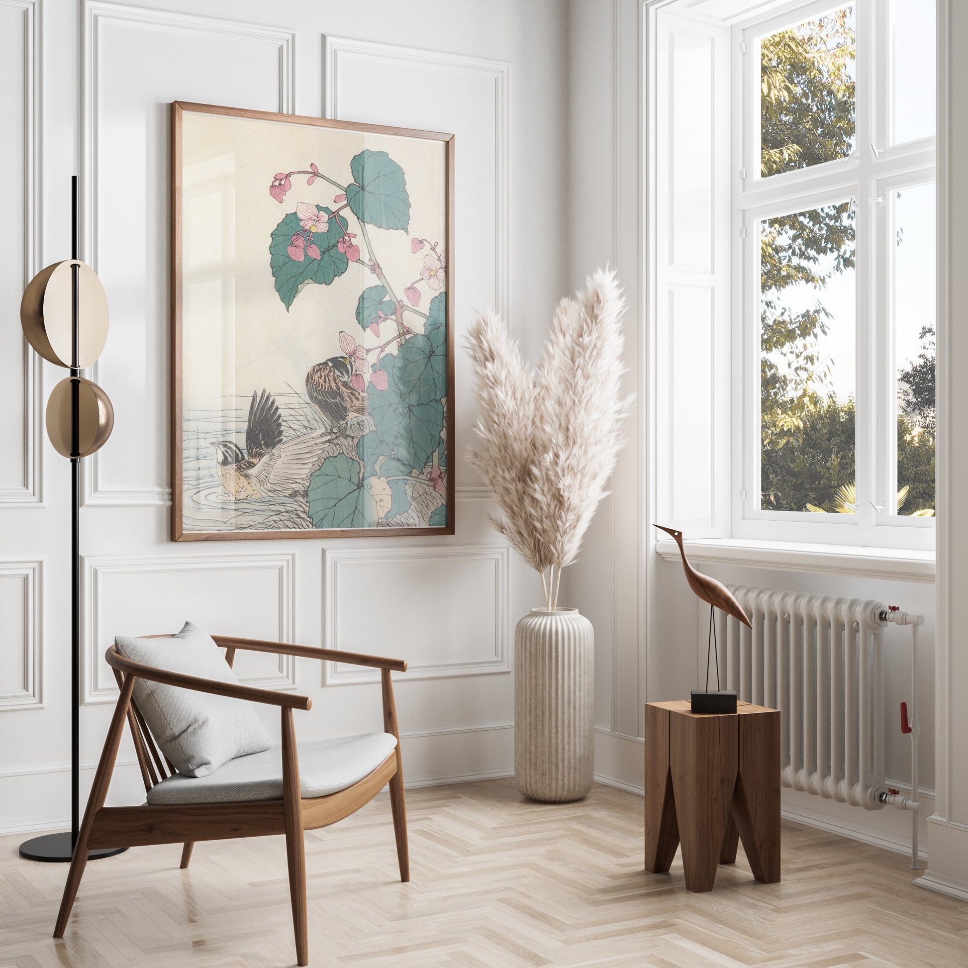 Premium Poster of Beautiful Vintage Birds and Flowers Art Posters