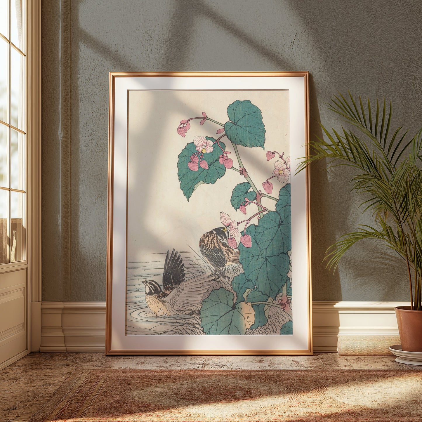Premium Poster of Beautiful Vintage Birds and Flowers Art Posters