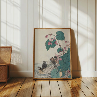 Premium Poster of Beautiful Vintage Birds and Flowers Art Posters