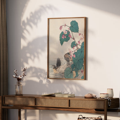 Premium Poster of Beautiful Vintage Birds and Flowers Art Posters