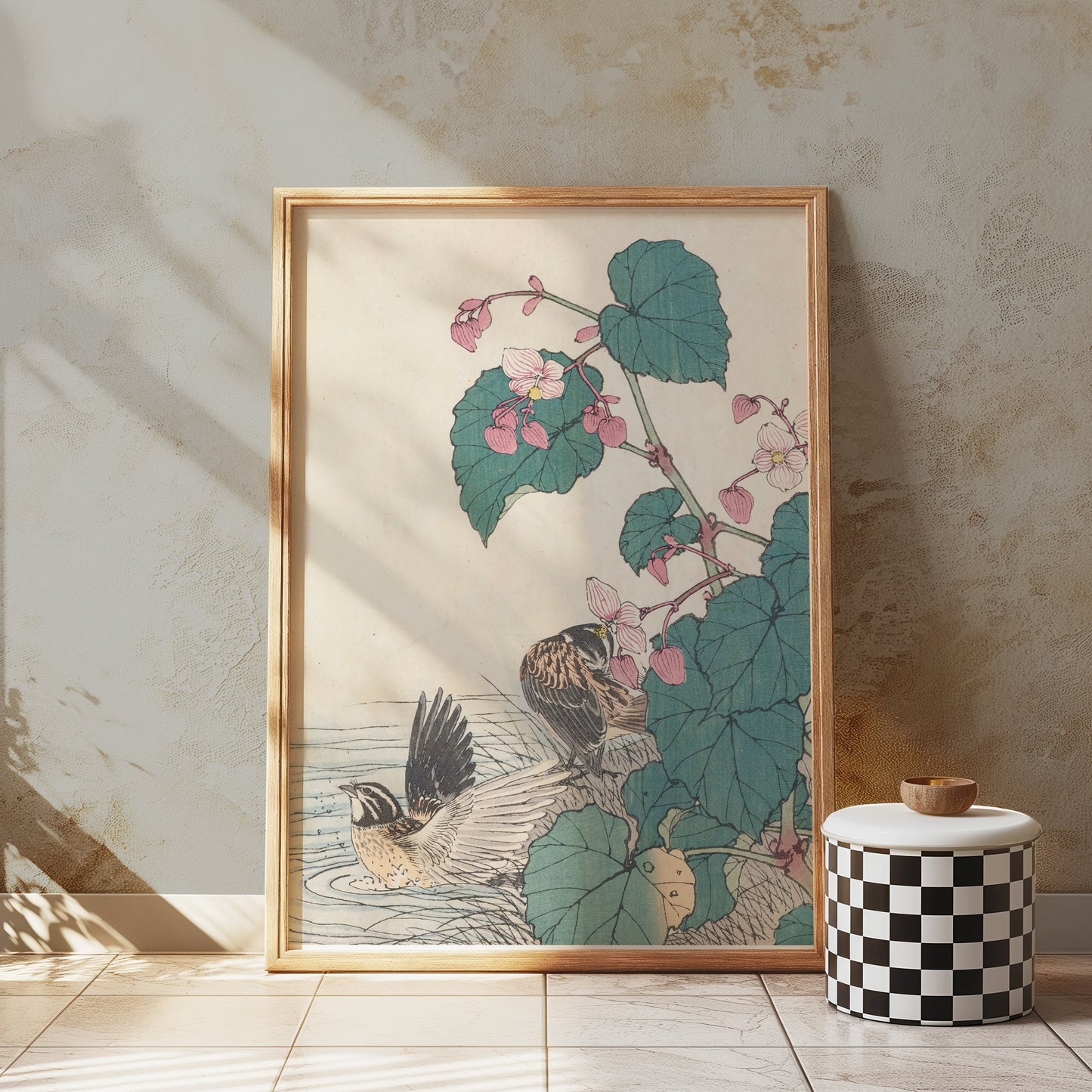 Premium Poster of Beautiful Vintage Birds and Flowers Art Posters