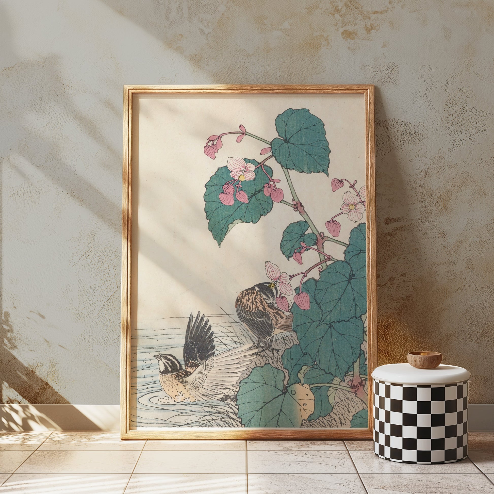 Premium Poster of Beautiful Vintage Birds and Flowers Art Posters