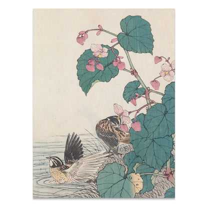 Premium Poster of Beautiful Vintage Birds and Flowers Art Posters