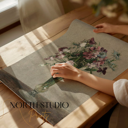 Premium Poster of Beautiful Vintage Bouquet Floral Art Print Posters