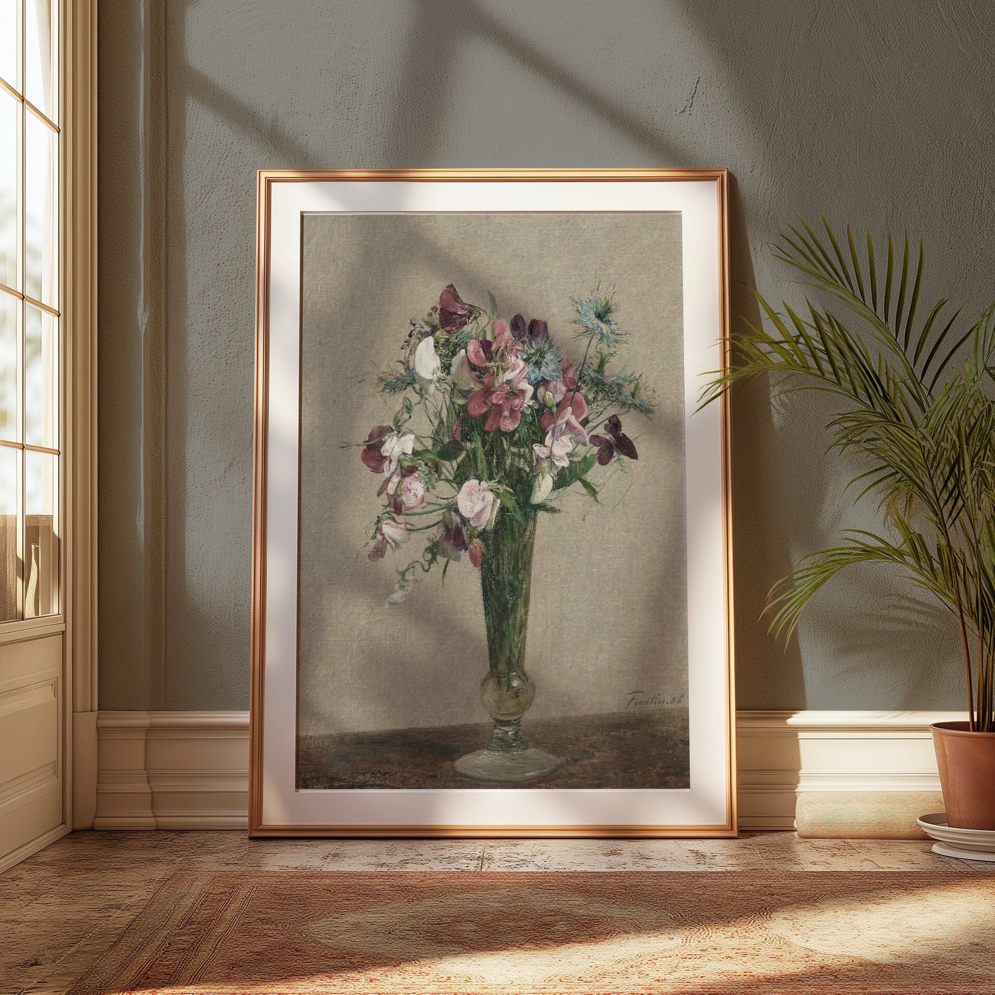 Premium Poster of Beautiful Vintage Bouquet Floral Art Print Posters